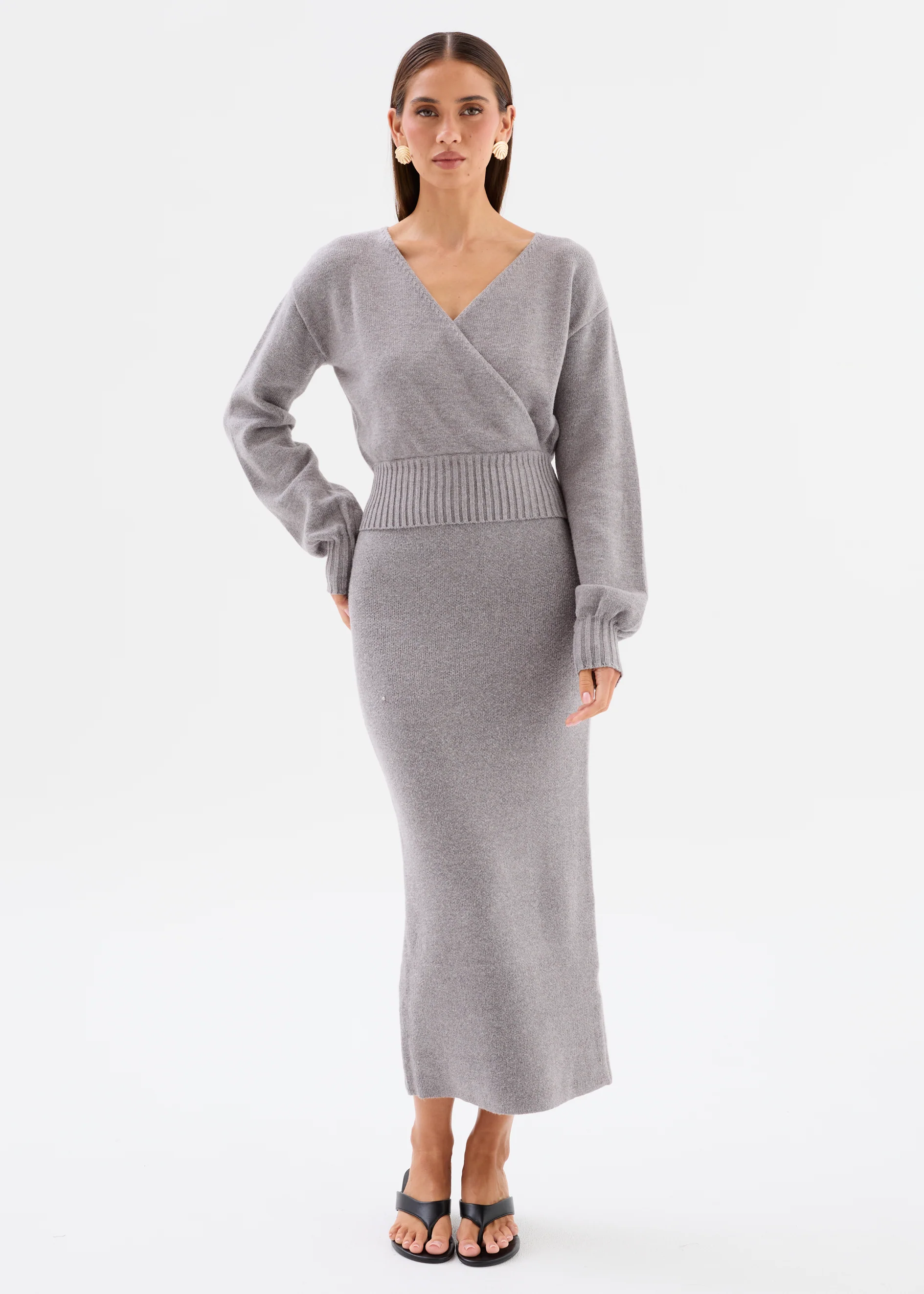 Yanna Knit Set - Ash Grey
