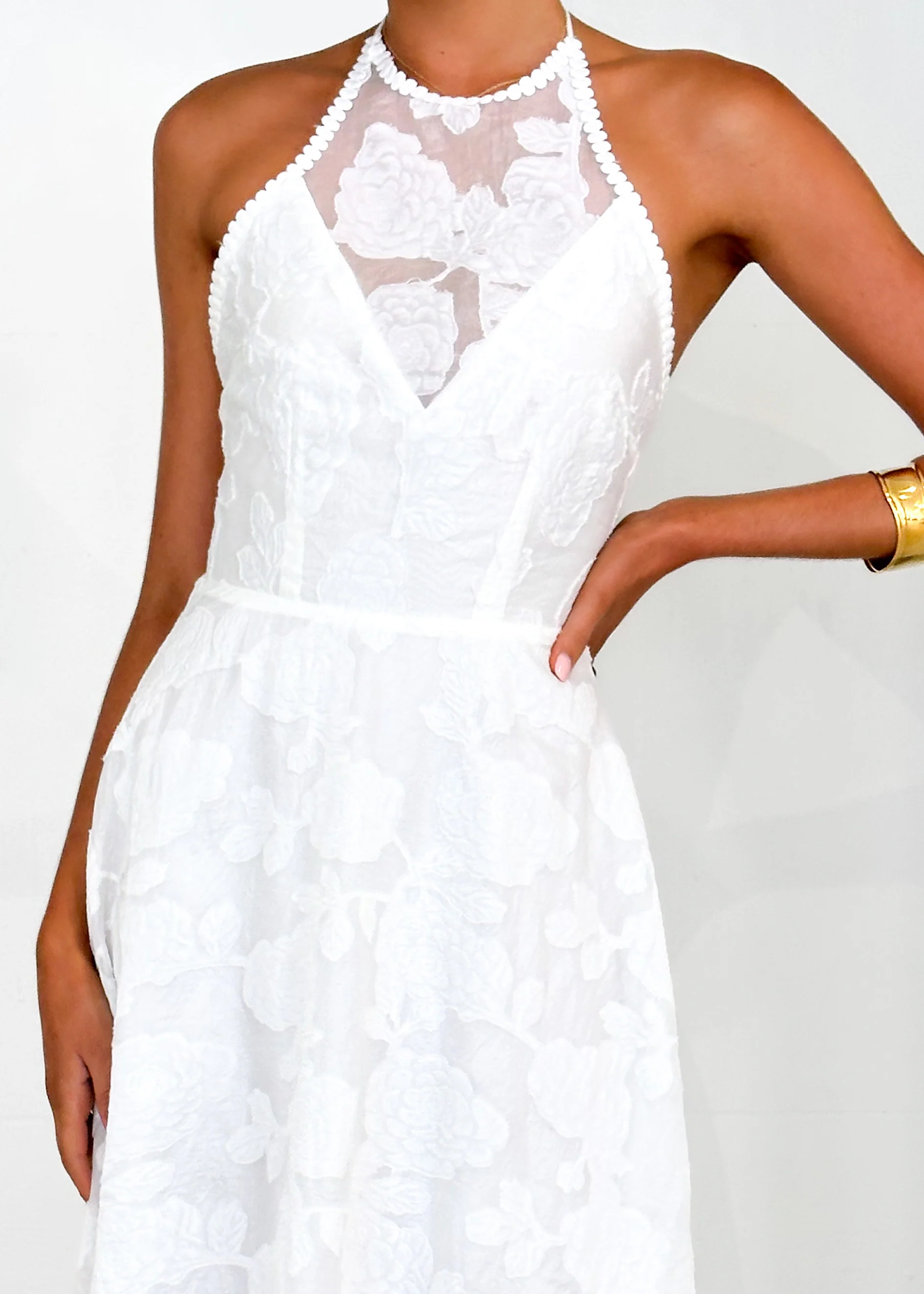 Yara Halter Maxi Dress - White Flowers - Image 6
