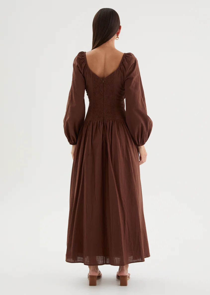 Yareli Maxi Dress - Chocolate - Image 6