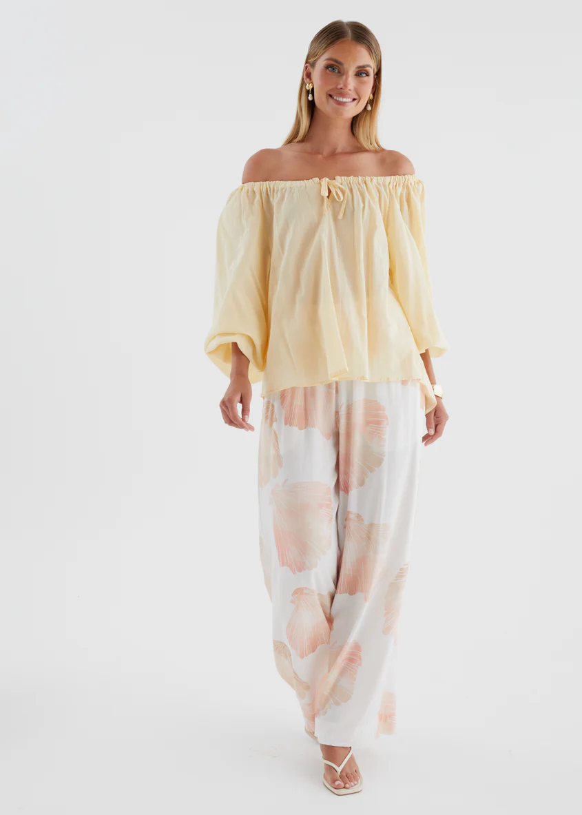 Yasmeen Off Shoulder Top - Yellow - Image 4