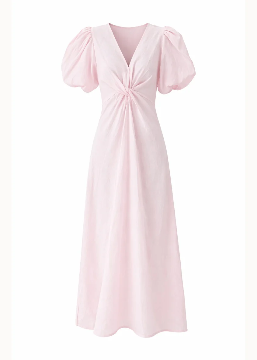 Yilkia Linen Midi Dress - Blush - Image 2