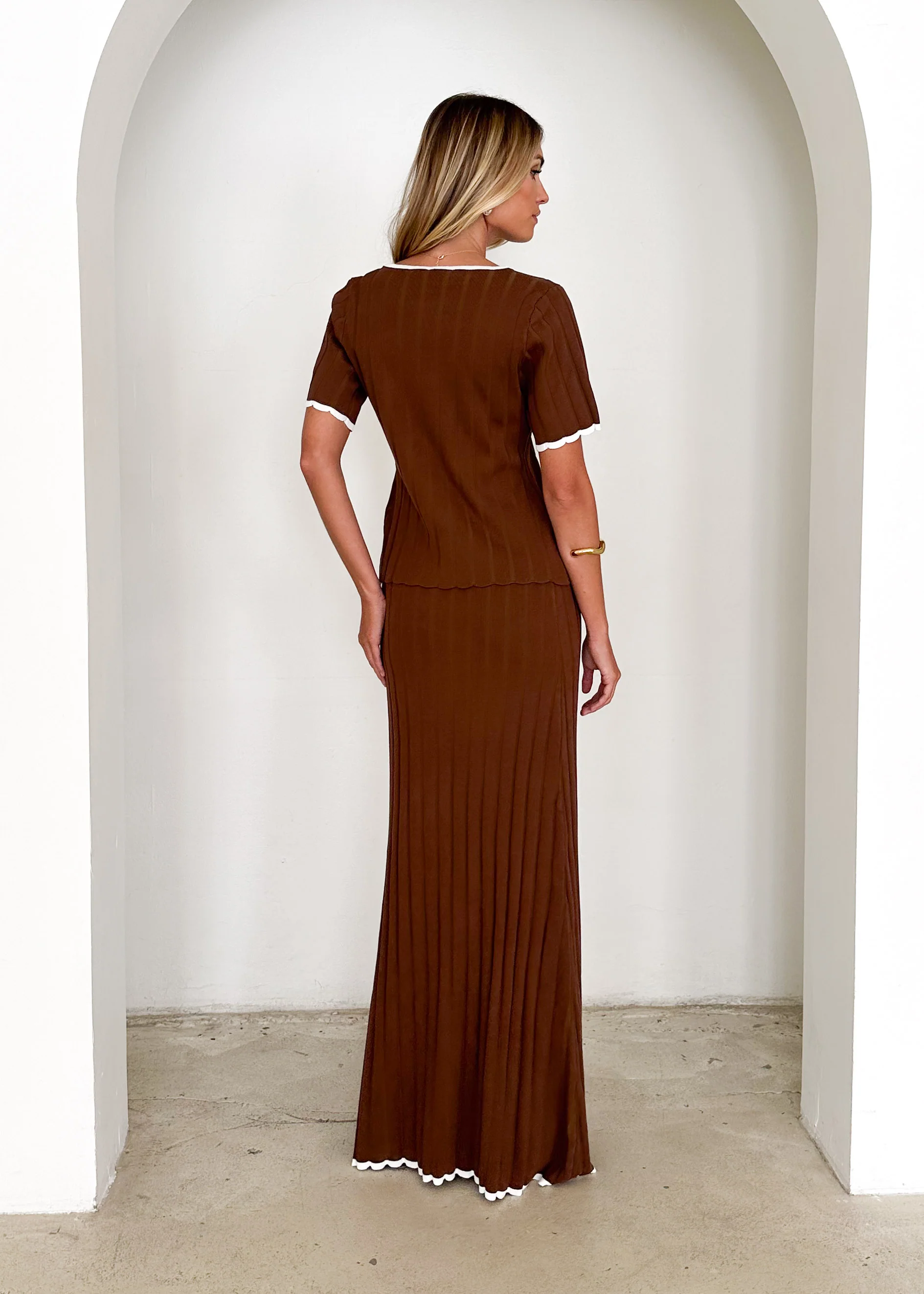 Yulia Knit Maxi Skirt - Chocolate - Image 17