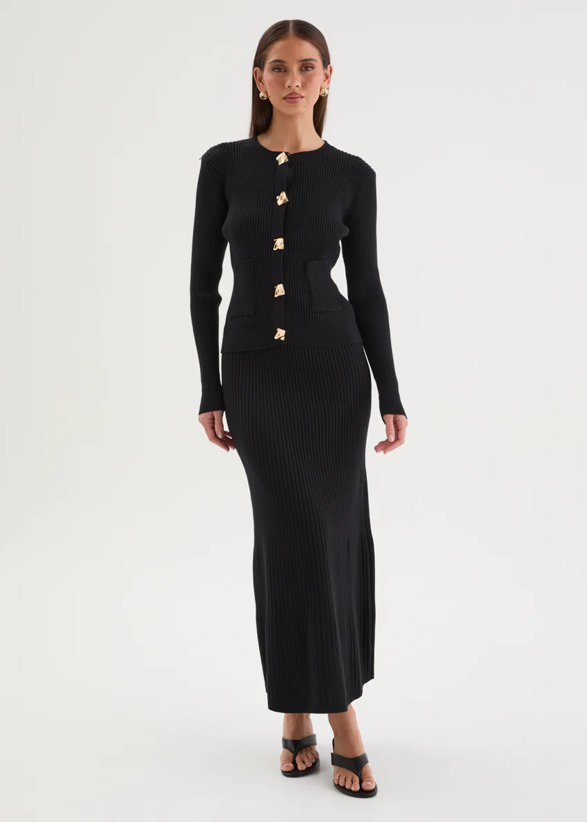 Zanah Knit Cardigan - Black - Image 6