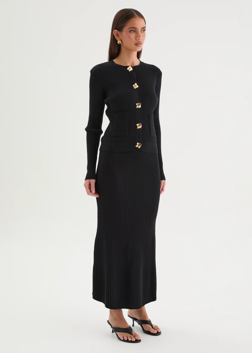 Zanah Knit Cardigan - Black - Image 7