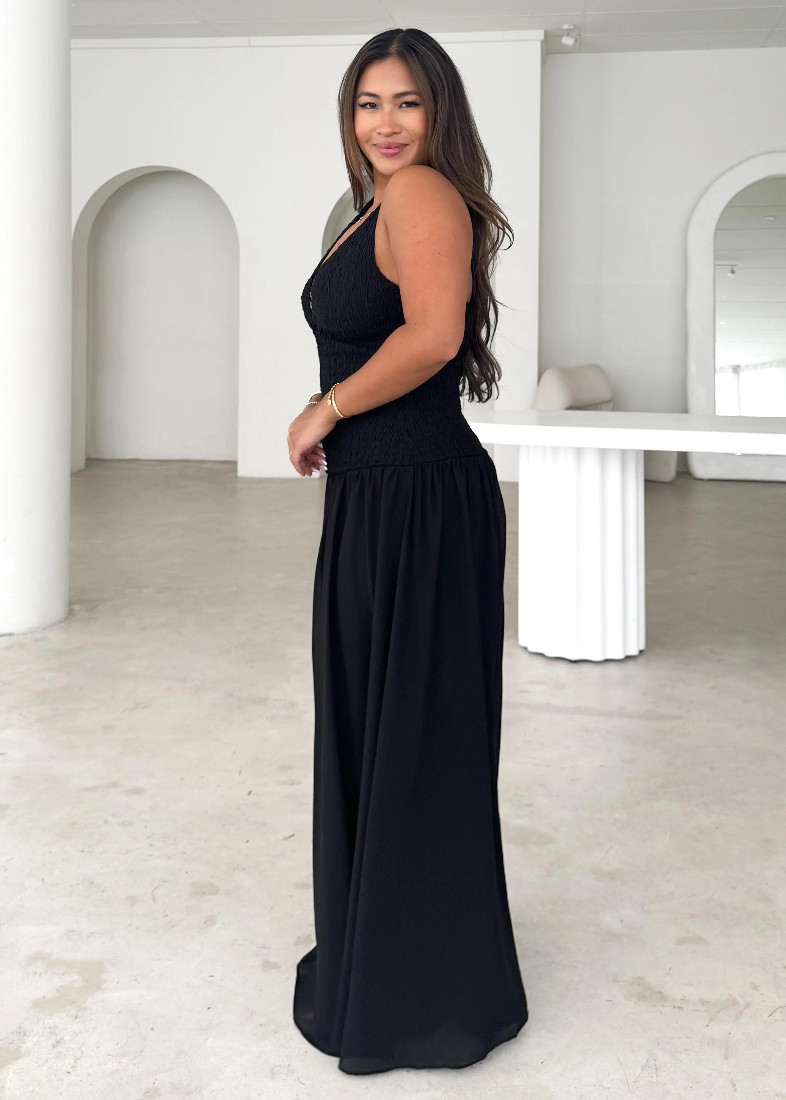 Zantali Halter Maxi Dress - Black - Image 8