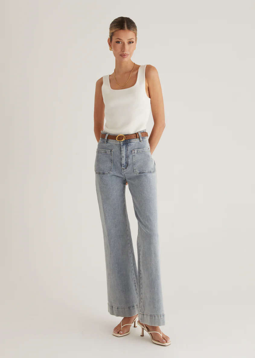 Zekroe Wide Leg Jeans - Light Blue - Image 11