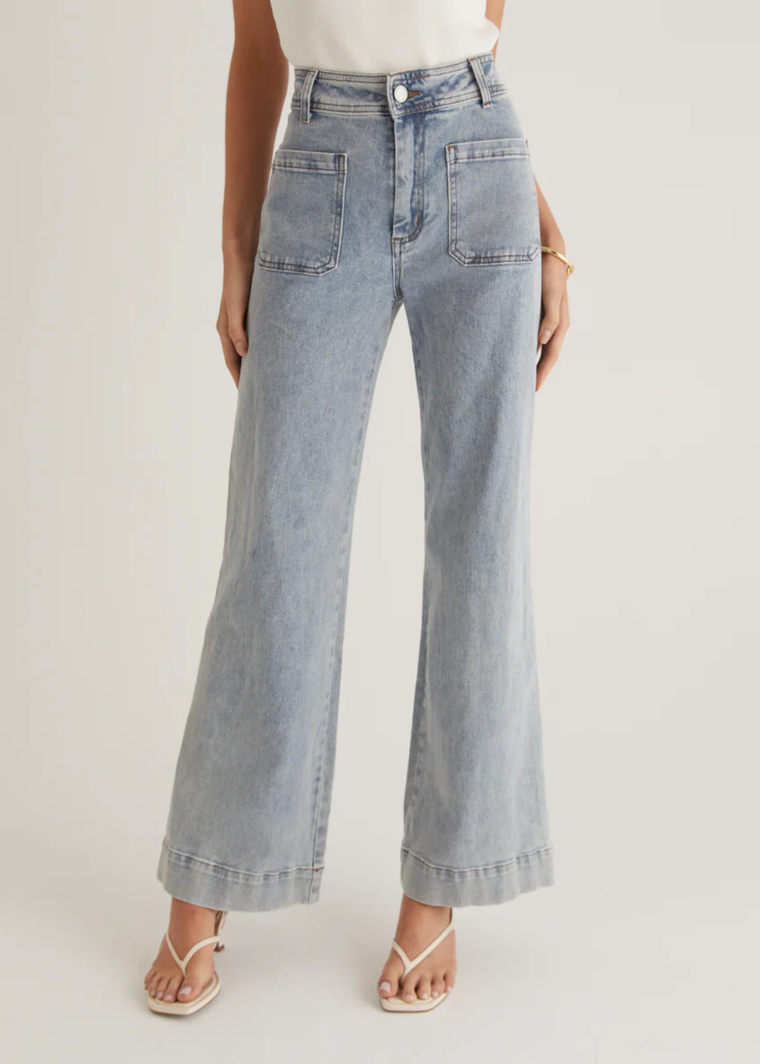 Zekroe Wide Leg Jeans - Light Blue - Image 15