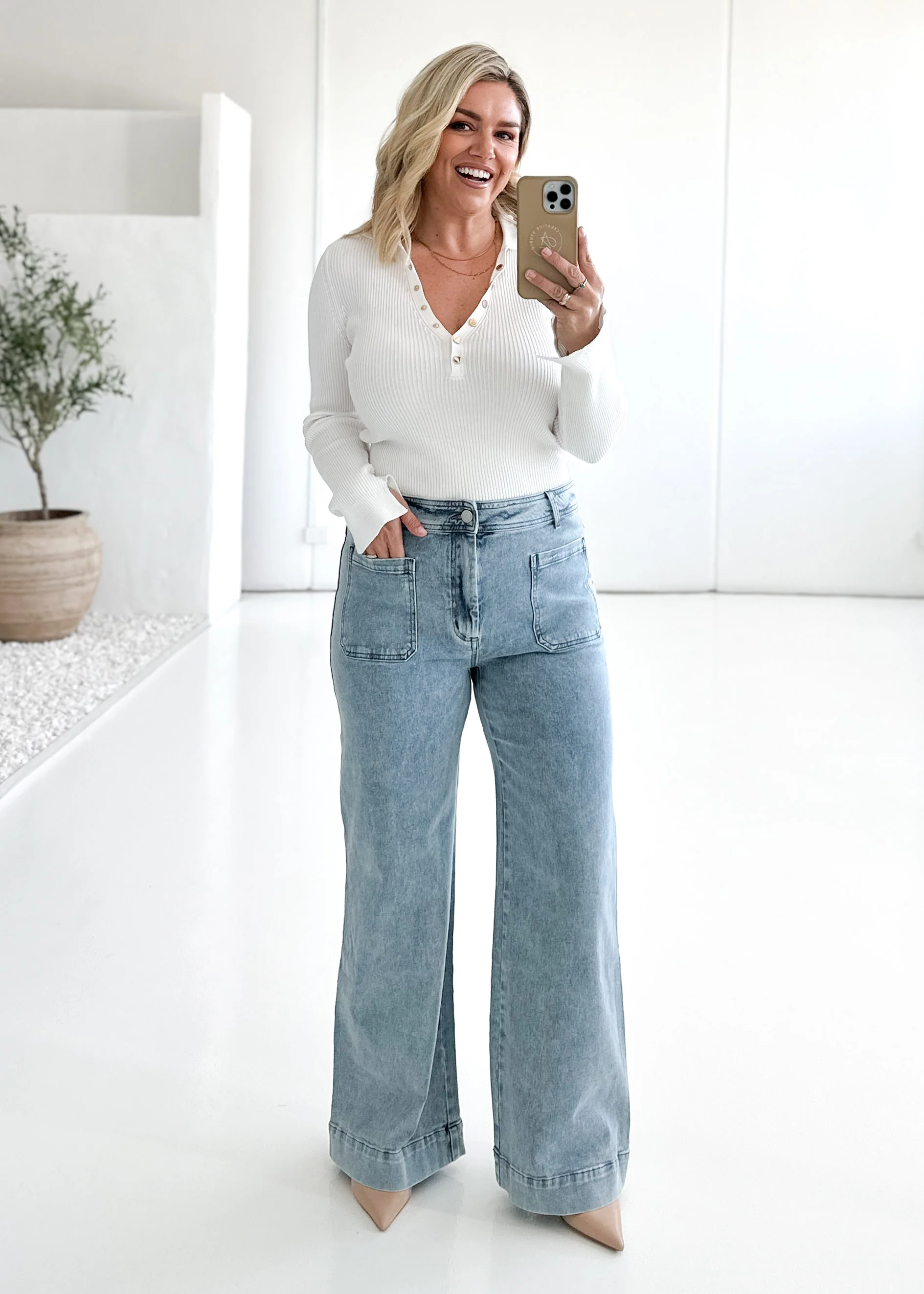 Zekroe Wide Leg Jeans - Light Blue - Image 21