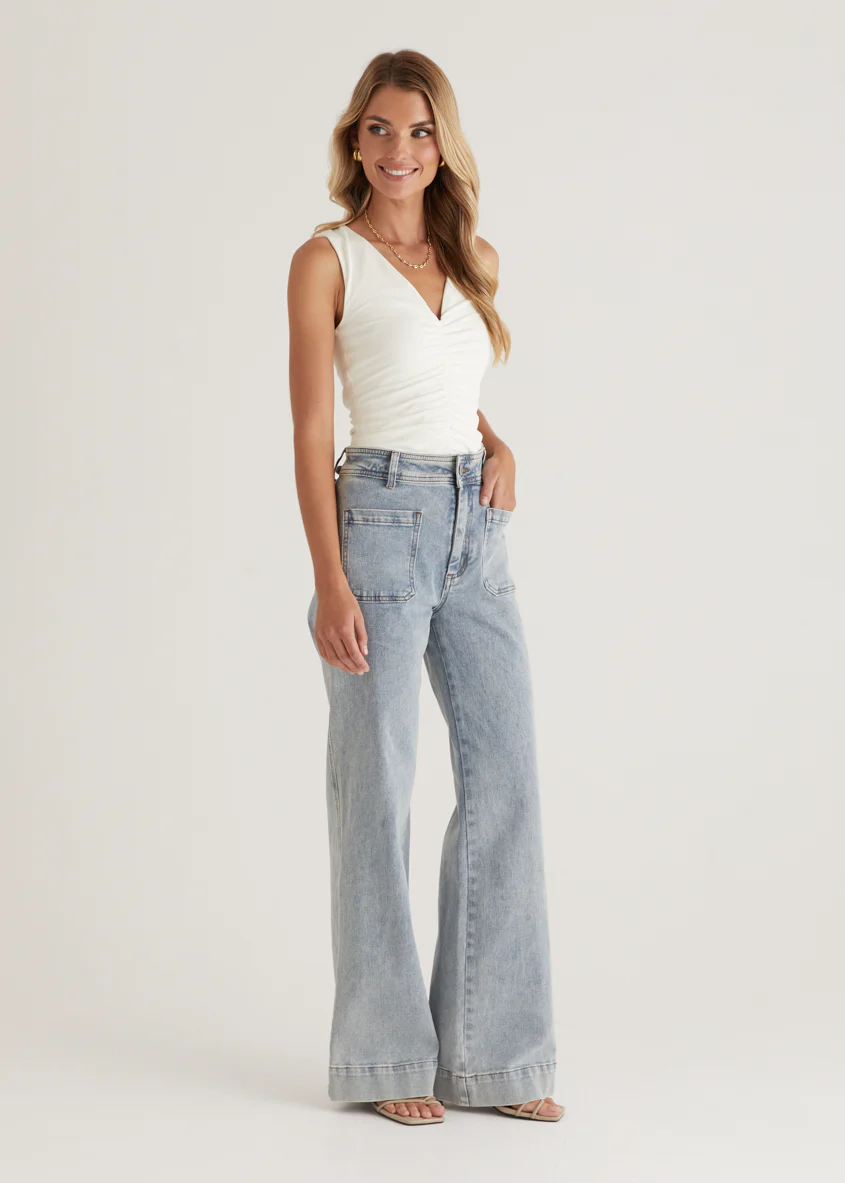 Zekroe Wide Leg Jeans - Light Blue - Image 6