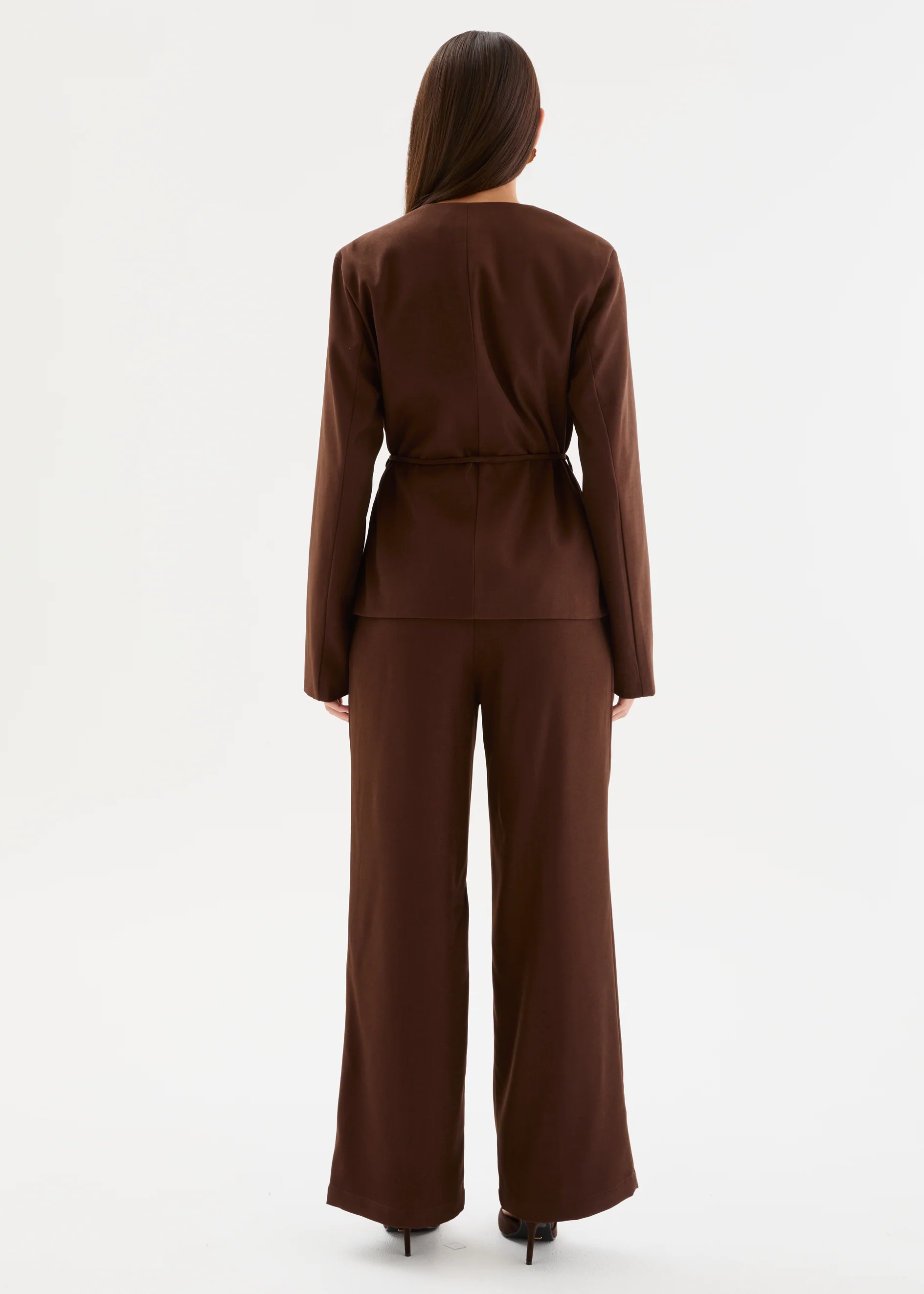 Zenya Blazer with Tie - Chocolate - Image 8