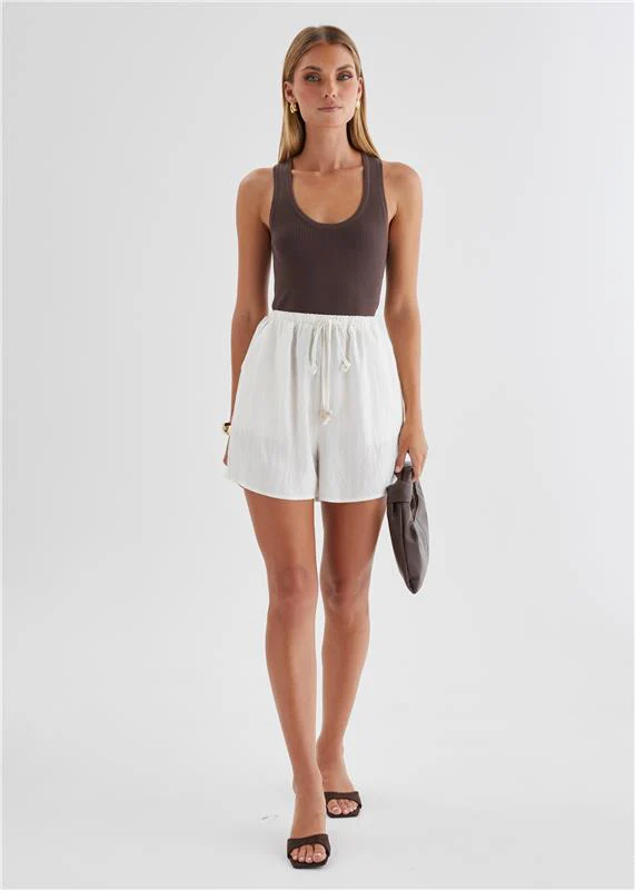 Zorah Shorts - Ivory Jacquard Stripe - Image 2
